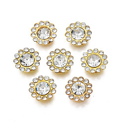 Кристалл Шить на горный хрусталь, прозрачное стекло горный хрусталь, с настройками железного зубца, граненые, цветок, кристалл, 12x5 мм, отверстие : 1.2 мм