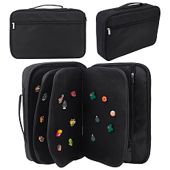 Черный Вместительные сумки-мешки из оксфордской ткани с эмалированным покрытием и застежкой-молнией для хранения булавок., 10 страницы, папки, скрепки, книги, прямоугольник с ручкой, чёрные, 39x26x8.2cmk, 10 страниц / шт.