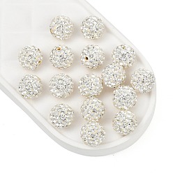 001_Кристалл Чешские стеклянные бусы стразы, Полимерная глина внутри, полуразвернутые круглые бусины, 001 _кристалл , С. 9 (1.5 мм), 1.6 мм, отверстие : 8 мм
