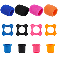 (52) Непрозрачная лаванда Чехол из губки для микрофона, с силиконовыми накладками, разноцветные, 75x6 мм, 4 цветов