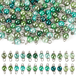 (52) Непрозрачная лаванда 110 шт 11 цвета стеклянные перламутровые круглые соединительные подвески, с 304 фурнитурой из нержавеющей стали, старинное серебро и цвет нержавеющей стали, разноцветные, 13 мм, отверстие : 2.2 мм, 10 шт / цвет