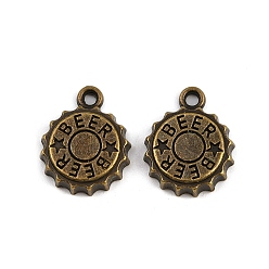 Античная Бронза Сплавочные подвески тибетского стиля, Колпачок для бутылок с пивом, античная бронза, 17x14x4 мм, отверстие : 1.8 мм, Около 793 шт / 1000 г