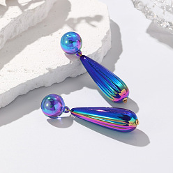 Королевский синий Серьги-гвоздики из смолы в форме капли, королевский синий, 70x16 мм