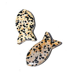Далматинских Джаспер Природные яшмы далматин подвески, рыбы прелести, 38x20 мм