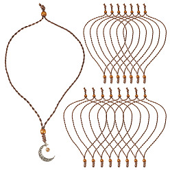 Коричневый Изготовление ожерелий из вощеного полиэфирного шнура, с 304 кольцами из нержавеющей стали, цвет нержавеющей стали, кофе, 14.96 дюйм (38 см)