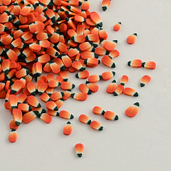 Orange Red Handmade Polymer Clay Nail Art Decoration Accessories, Orange Red, 3~5x2~3x1~2mm