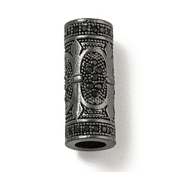 Черный Цвет Металла Латунь микропаве черный кубический цирконий, гантель, металлический черный , 17x7 мм, отверстие : 4 мм