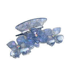 Стально-синий Заколки для волос в форме когтей из ацетата целлюлозы, аксессуары для волос для женщин и девочек, цветок, стальной синий, 109 мм