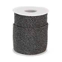 Черный Нейлоновые нити, Миланские шнуры / витые шнуры, чёрные, 3 мм, около 21.87 ярдов (20 м) / рулон