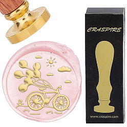 Bicycle Латунные восковые печати с деревянной ручкой, для diy scrapbooking, велосипед, 25 мм
