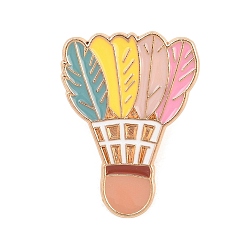 Разноцветный Спортивные бадминтонные эмалированные броши, булавки для лацканов из сплава для одежды рюкзака, золотой свет, красочный, 31x23 мм