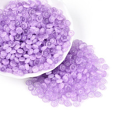 Сливовый Бисер из стекла , имитация шарики глаза кота, рондель, слива, 6x3 мм, отверстие : 1 мм, Около 2500 шт / фунт