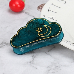 чирок Акриловые коготь заколки, аксессуары для волос для женщин и девочек, облако, зелено-синие, 73x37 мм