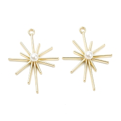 Light Gold Подвески из сплава , с акриловой жемчужные бусины, сияющие звездные чары, золотой свет, 42.5x31.5x7 мм, отверстие : 2 мм