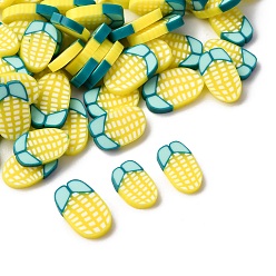 Corn Ручной полимерной глины кабошонов, тема фруктов, лимонный шифон, кукуруза, 9~11.5x6~8x1.5~2 мм