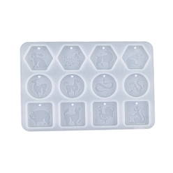 Белый Силиконовые формы для подвесок пищевого класса своими руками, формы для литья смолы, белые, 110x161x6 мм