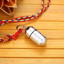 Нержавеющая Сталь Цвет Подвеска в виде урны для пепла из не тускнеющей нержавеющей стали, мемориальные украшения с тотемным узором для мужчин и женщин, цвет нержавеющей стали, 27.95 дюйм (71 см)