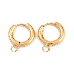 Золотой 316 серьги с обручем из нержавеющей стали, с петлей, ионное покрытие (ip), долговечный, золотые, 13x2.5 мм, отверстие : 2.5 мм, штифты : 1 мм