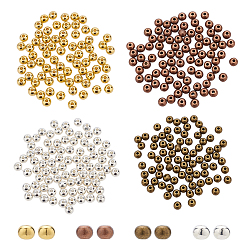Gemischte Farbe Tibetischen Stil Legierung Zwischenperlen, Bleifrei und cadmium frei, Runde, Gemischte Farbe, 5x5x4 mm, Bohrung: 1.5 mm, 4 Farben, 100 Stk. je Farbe, 400 Stück / Karton