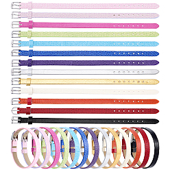 Couleur Mélangete 26 pièces 13 bracelets en cordon de simili cuir de différentes couleurs, boucle ajustable en acier inoxydable, bijou pour hommes et femmes, couleur inox, couleur mixte, 8.62 pouce (21.9 cm), 2 pcs / couleur