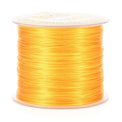 Желтый Японский плоский эластичный хрустальный шнур, полиэфирная нить, для изготовления браслетов-стрейч ювелирных изделий из драгоценных камней, желтые, 0.5 мм, около 65.6 ярдов (60 м) / рулон