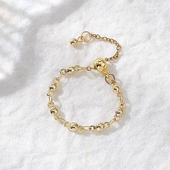 Круглые Регулируемые латунные пальцевые кольца, цепные цепи, с ионным покрытием (IP) 304 концевая цепь из нержавеющей стали, круглые, внутренний диаметр: 19.2~24 мм