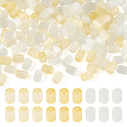 Pale Goldenrod Cat Eye Beads, Column, Pale Goldenrod, 6x4mm, Hole: 1.2mm