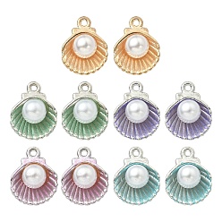 (52) Непрозрачная лаванда 10 шт 5 цвета сплава эмаль подвески, с пластиковым буртиком, без кадмия и без свинца, оболочка, разноцветные, 14.5x11.5x7 мм, отверстие : 1.2 мм, 2 шт / цвет