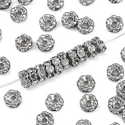 Платина Латунные хрустальные бусины-разделители из цветка, волнистый край, для браслета ожерелья своими руками изготовление ювелирных изделий аксессуары, платина, 4x2 мм, отверстие : 1 мм