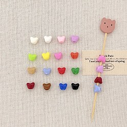 Mixed Color Opaque Acrylic Beads, Heart, Mixed Color, 8.2x9.9x7mm, Hole: 3~4mm, about 2110pcs/500g