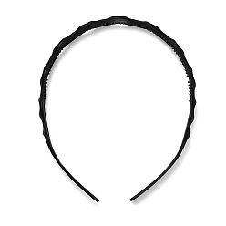 Черный Резинки для волос из смолы для женщин и девочек, волнистая форма, чёрные, 139x121x16 мм