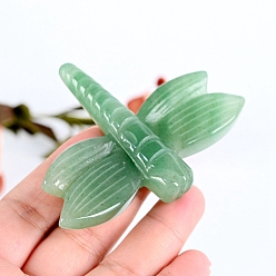 Зеленый Авантюрин Натуральный зеленый авантюрин резные фигурки стрекоз, для домашнего украшения рабочего стола, 65 мм