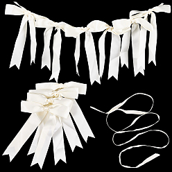 (404) Непрозрачное AB Кислое яблоко Гирлянда из бантов, для вечеринок, фестивалей, украшений для дома, цветочный белый, 170x250x10 мм