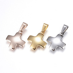 (52) Непрозрачная лаванда 304 прелести нержавеющей стали, греческий крест, разноцветные, 18x15x2.5 мм, отверстие : 7x3.5 мм