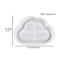 Cloud Cup Mat Silicone Molds, Resin Casting Coaster Molds, For UV Resin, Epoxy Resin Craft Making, White, Cloud, 145x155x18mm