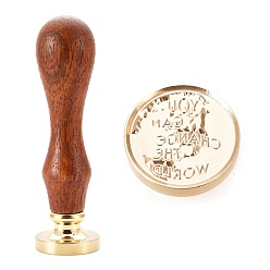 Earth Pattern Brass Wax Sealing Stamp, with Wood Handle for Post Decoration DIY Card Making, Earth Pattern, 89.5x25.5mm