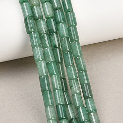 Зеленый Авантюрин Естественный зеленый авантюрин бисер нитей, колонка, 7.5~9x5~5.5 мм, отверстие : 0.7~0.8 мм, около 48 шт / нитка, 15.35'' (39 см)
