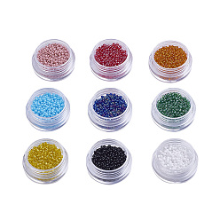 Gemischte Farbe 1 Pfund 9 Mischfarbe 12/0 Sorte ein Glas Rocailles, Gemischte Farbe, 2x1.5 mm, Loch: 0.9 mm, ca. 50 g / Beutel