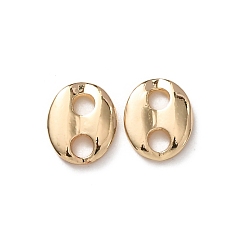 Light Gold Латунные соединители прелести, овальные звенья кофейного зерна, долговечный, стойки покрытие, золотой свет, 8.5x7x2 мм, отверстие : 2 мм
