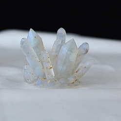 Опал Смола друзы дисплей украшение, с опаловой крошкой внутри статуэток для украшения домашнего офиса, 60x50 мм