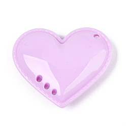 Сливовый Непрозрачные акриловые подвески, сердце, слива, 47x54x13.5 мм, Отверстие : 3 мм & 2~3 мм