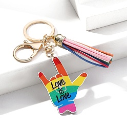 Слово Деревянные брелки, украшения для сумок и кошельков, гордость цвета радуги, слово, 11x4.5 см