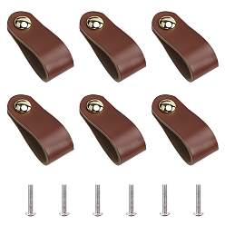 Camel Leather Handle, Jewelry Box Accessories, with Aluminum Screws, Camel, 143x24.5x3mm, Hole: 5mm