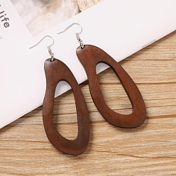 Самородки Серьги-подвески из сплава дерева, платина, самородки, 83x36 мм