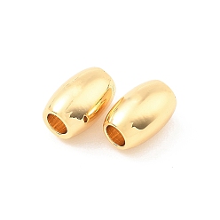 Plaqué 18K Or Véritable Perles en laiton shegrace, baril, sans cadmium et sans nickel et sans plomb, réel 18 k plaqué or, 6x4mm, Trou: 2mm