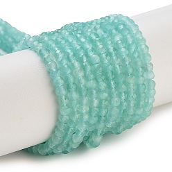 Средний Бирюзовый Кошачие глаза, граненые, рондель, средне бирюзовый, 3x2.5 мм, отверстие : 0.6 мм, около 153 шт / нитка, 14.17'' (36 см)