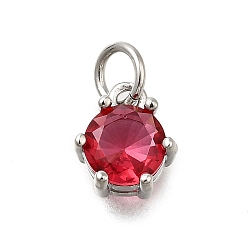 (123L) Белый крем непрозрачный блеск Кулон из циркония, круглые подвески, с целью перехода в кольце, долговечный, без свинца и без кадмия, стойки покрытие, реальный 18 k позолоченный, огнеупорный кирпич, 8.5x7.5x5 мм, отверстие : 3.2 мм