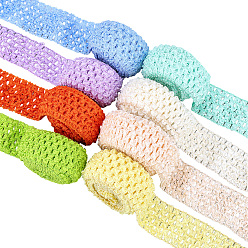 (52) Непрозрачная лаванда 8 пучки 8 цвета эластичная лента для вязания крючком, для волос бант аксессуары, Подарочная упаковка, разноцветные, 40~45x2 мм, Около 2 м / пачка, 1 цвет/комплект