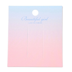 Pink Градиентный цвет прямоугольник бумажный зажим для волос демонстрационные карточки с отверстием для подвешивания, розовые, 8x7x0.04 см, отверстия: 0.8 cm