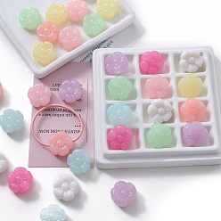 (52) Непрозрачная лаванда Имитации акриловых шариков желе, цветок, разноцветные, 18.7x19.2x9.6 мм, отверстие : 3 мм